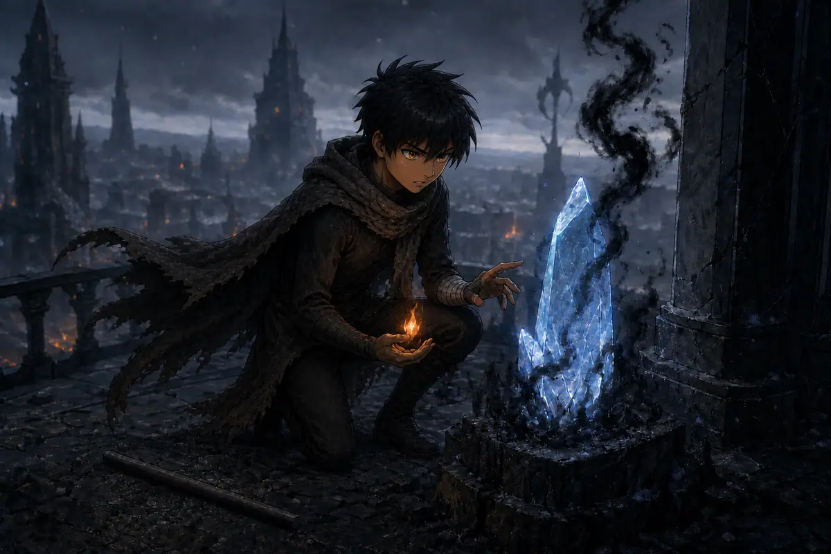 《元素世界：失落的火之心》第 7 章〈火焰城下雪了〉插畫：不冷的冰晶